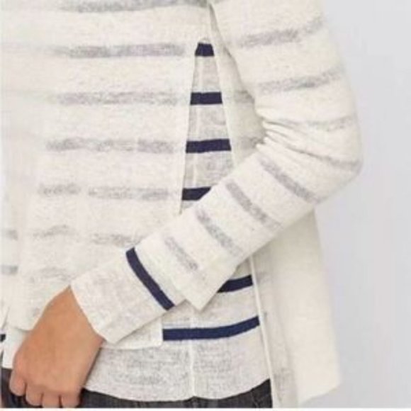 Eileen Fisher White and Gray Striped Sweater - Picture 7 of 7